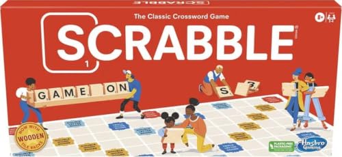 Hasbro Gaming Scrabble Board Game, Classic Word Games for Kids Ages 8 and Up, Fun Family Game for 2-4 Players, The Classic Crossword Game