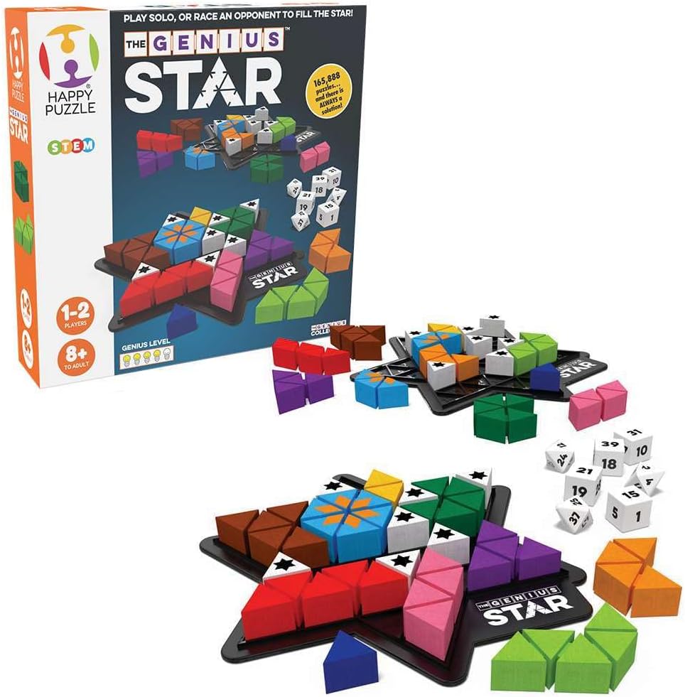The Happy Puzzle Company The Genius Star | Toy of The Year Award Winning Family Board Game | 165,888 Possible Puzzles | Fi...