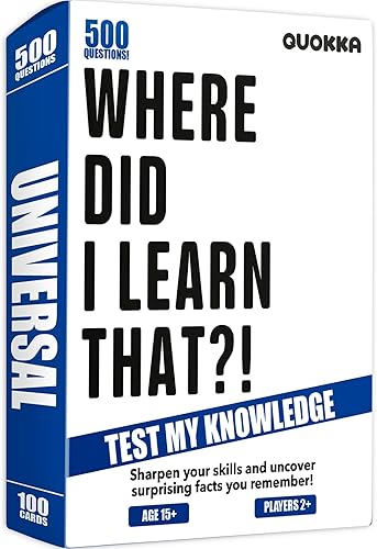QUOKKA Trivia Card Games for Adults with 500 Questions – Party Board G — Our recommended configuration for best results