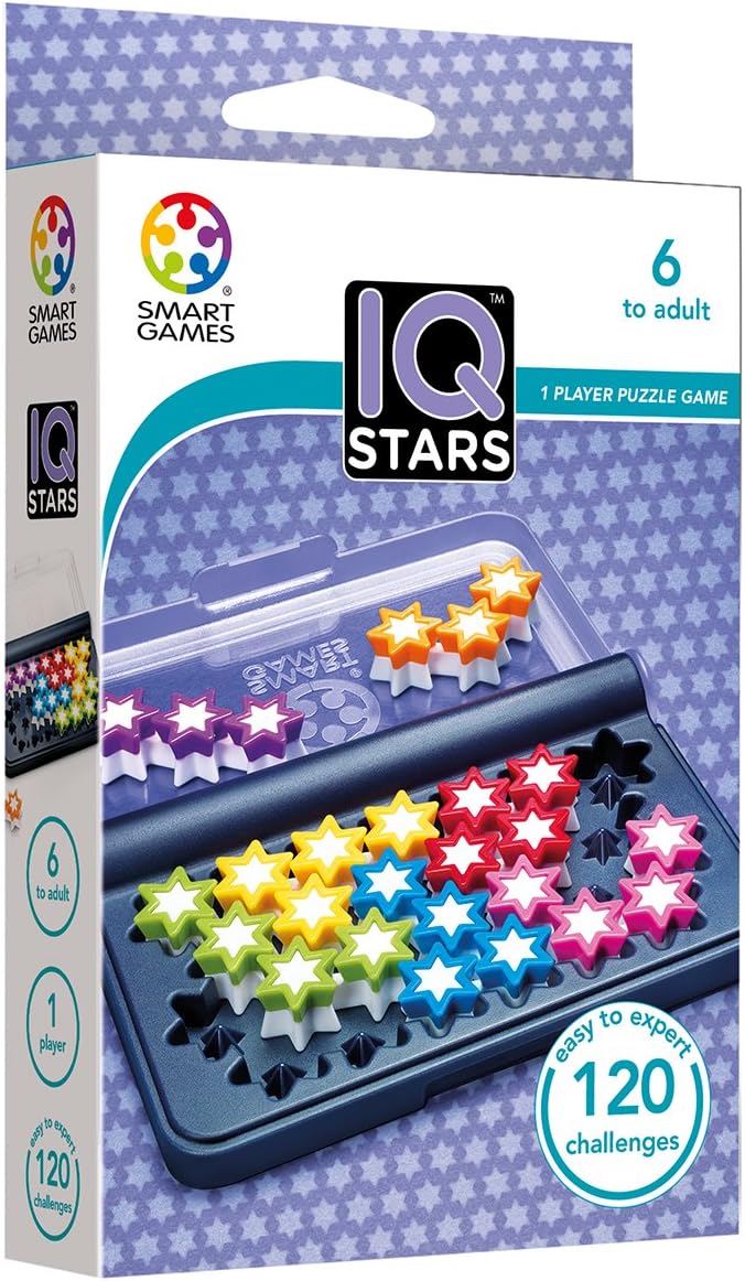 SmartGames IQ Stars, The Entry-Level IQ Game, a Travel Game for Kids and Adults, Skill-Building Brain Game - Brain Teaser ...