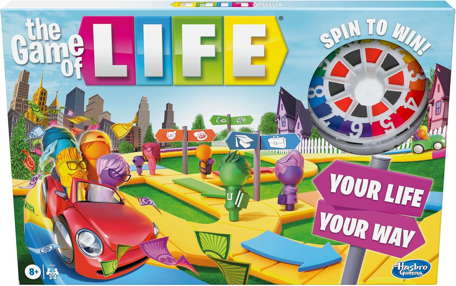 The Game of Life Board Game, Family Games for Kids Ages 8 and Up, Pegs Come in 6 Colors, Family Board Games for 2 to 4 Pla...