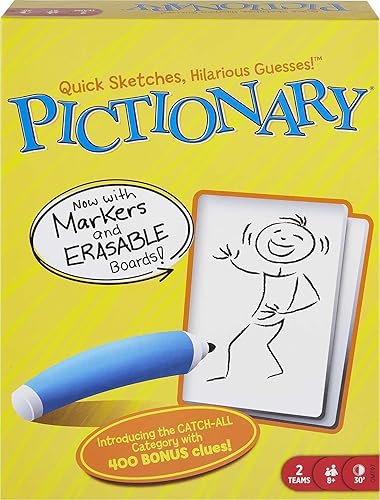 Mattel Games Pictionary Classic Board Game of Drawing & Guessing for F — Our recommended configuration for best results
