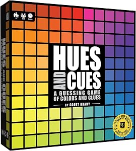 HUES and CUES - Vibrant Color Guessing Board Game for 3-10 Players Ages 8+, Connect Clues 