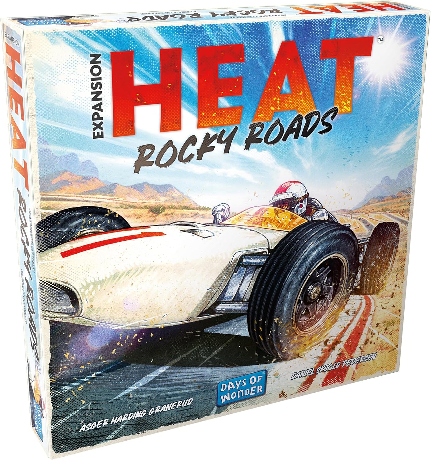 Asmodee Heat: Rocky Roads Board Game Expansion - 2 New Tracks, 1966 Championship Season, Sliding Skirts Mechanic & New Car...