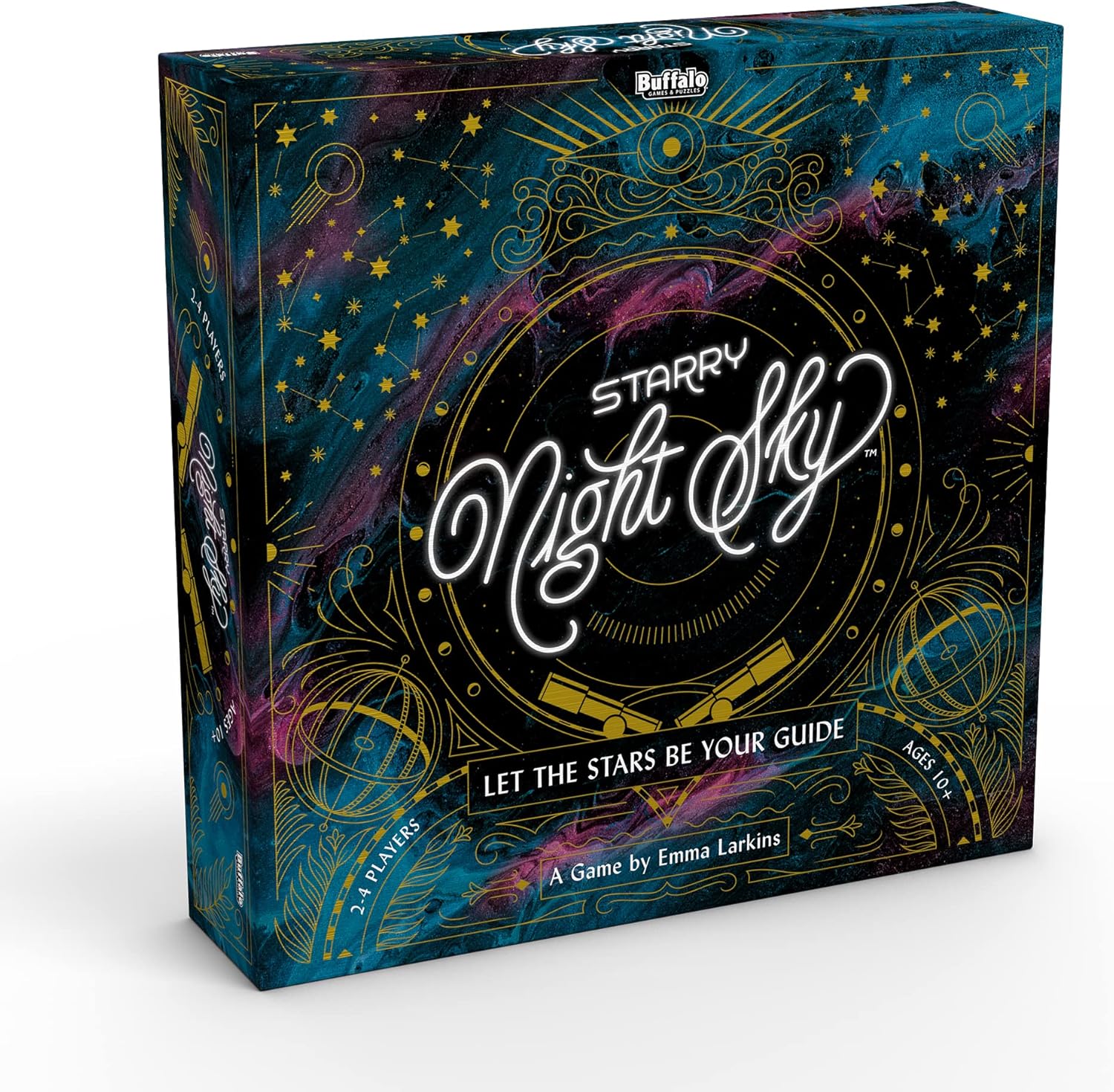 Buffalo Games - Starry Night Sky Game - Exploration Mission Based competative Sky Mapping Game - Goal Track Oriented Point...